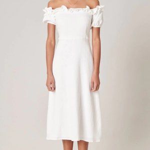 Off the Shoulder White Mini Dress